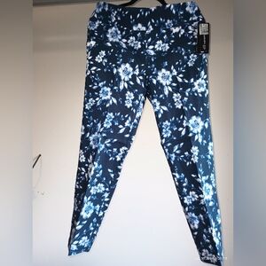 Floral Blue Dress Pants